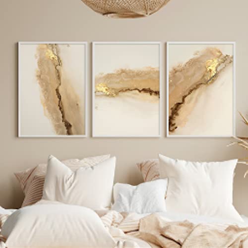 Affiches impressions toile beige or marbre KEBIA art mural salon moderne 30x45cm