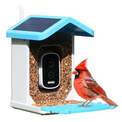 wooaismart Smart Bird Feeder with Camera - Solar Powered, AI Identify for Effortless Birdwatching, Auto Captures HD Pictures & Videos, Instant Notifications for Bird Lovers Enthusiasts wooaismart Smart Bird Feeder with Camera - Solar Powered, AI Identify for Effortless Birdwatching, Auto Captures HD Pictures & Videos, Instant Notifications for Bird Lovers Enthusiasts