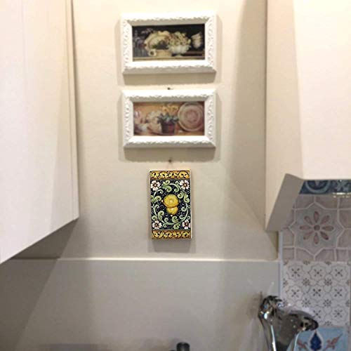 Ceramiche D'arte Parrini - Italian Ceramic Art Tile Pantiles Pottery Paint Lemons Blu Hand Painted Made In Italy Tuscan #TOP18