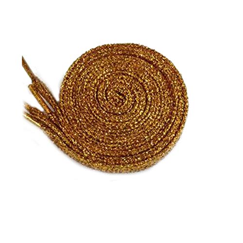 Cordón Hombre Mujeres Cordones de Colores de Zapatillas de Deporte del Brillo metálico Brillante de Oro Plana Cordones de los Zapatos Cover