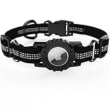 Airtag Dog Collar, Apple Air Tag Dog Collar, Heavy Duty Dog Collar with Airtag Holder Case, Adjustable Air Tag Accessories Pet Collar for Medium Large Dogs