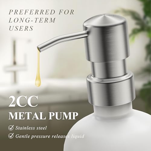 Image of Cisily Kitchen Soap Dispenser Set Comes with Ceramics Sponge Holder, Gold Pumps, and Instant Dry Tray, Hand and Dish Soap Dispenser Set (4, Silver + White + Sponge Holder)