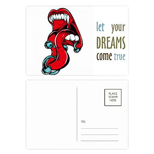 Clous de langue finitions canines et gravure Dream Come True, bijoux polis