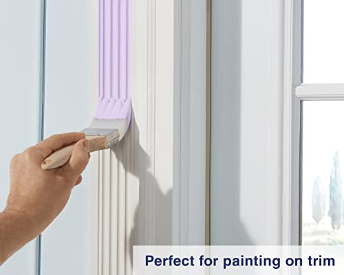 Zibra All Application Paint Brush, Pro Grade Chisel Paint Brush for Walls, Flat Surfaces, and Trim, White, 2 in