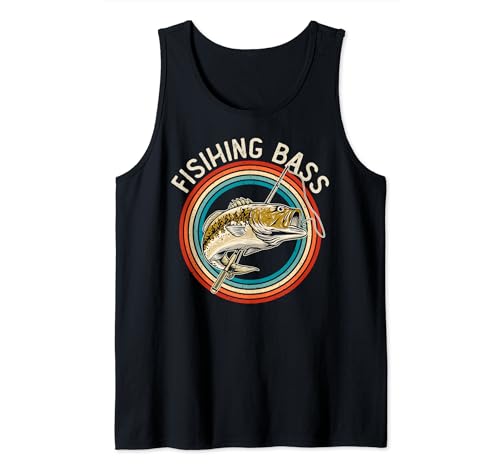 Vintage Retro Style Fish Sea Ocean Water Funny Fishing Bass Camiseta sin Mangas