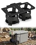 Cooler Cup Holder Designed for Ninja FrostVault Wheeled Cooler with Dry Zone 30QT/45QT/65QT, Side-Mount 2-Cup Beverage Caddy for Stanley, Cans, Bottles & Many Tumblers