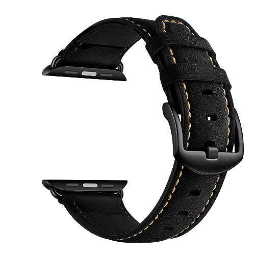 Bracelet cuir Apple Watch 44mm résistant pour remplacer le silicone sport