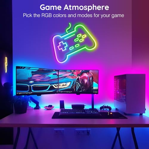 NUERPO 6m Led Neon Strip Lights,Flexible Led Rope Lights,IP65 Outdoor RGB Neon String Lighting,Control with App/Remote,Multiple Modes,Music Sync Gaming Strip Light for Bedroom Indoor - Image 3