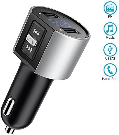 Bluetooth Fm Transmitter, TOMPOL in-Car Wireless Bluetooth FM Transmitter MP3 Player Radio Adapter Car Kit with Dual USB Port and Hands-Free Calling