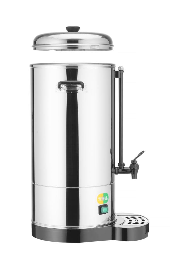 HENDI Dispensador de Bebidas Calientes Eléctrico, Doble Pared, Termostato Regulable hasta 110°C, 18L, 230V, 2200W, 386x393x(H)641mm, Acero Inoxidable