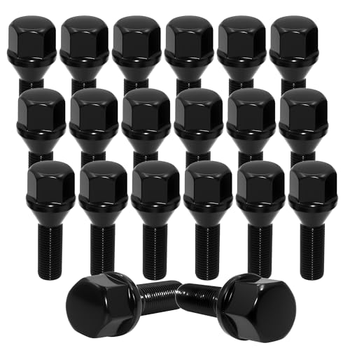M12x1.25 Wheel Lug Bolts, 28mm Shank Length, Conical Seat for Jeep, 20PCS