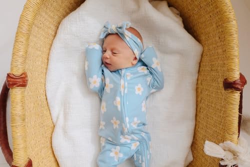 Image of Copper Pearl Baby Zip-Up Footie Pajamas - Soft Stretchy Sleep and Play Footies for Boys and Girls