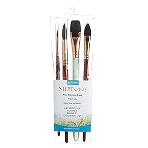 Princeton Neptune, Series P4750, Pro Set met 4 penselen met korte steel