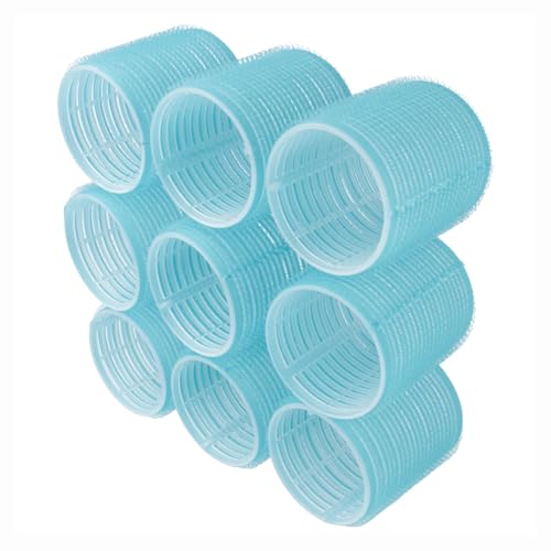 PARSA Beauty selbsthaftende Lockenwickler ( 57 mm/Hellblau / 9 Stück) Haarwickler für Locken Praktische Klettwickler für stylische Frisuren Hair Rollers Haftwickler