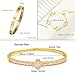 OSICAPEA Clover Bracelets for Women, Stainless Steel Four Leaf Clover Nail Bracelet, 18K Gold Plated Cubic Zirconia Stackable Bracelet, Lucky Love Cuff Bangle, Birthday Gift for Women