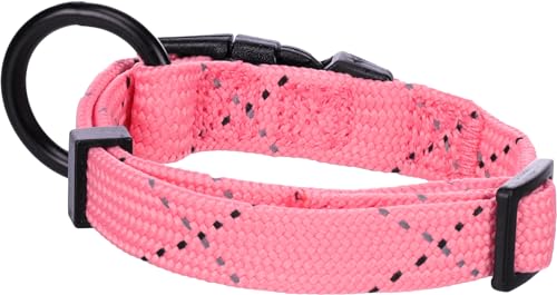 Hundehalsband – Puppy Dolly Rosa XXS 15–25cm – verstellbar – reflektierend – Nylon – für Welpen – Flamingo