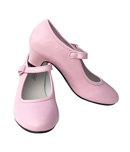 La Señorita Zapato Flamenco Princesa Bailarinas Baile Sevillanas niña Rosa (Talla 35 - 22,5 cm, Rosa)