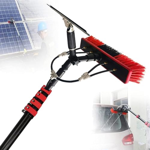 Tige télescopique avec kit de nettoyage de vitres et brosse pour panneau solaire