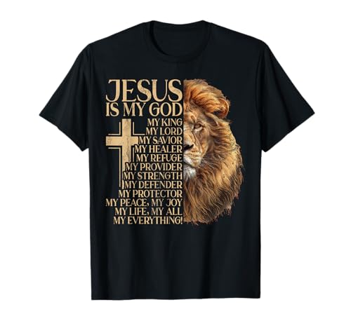 Lion de Juda Faith in Christ Citation chrétienne inspirante T-Shirt