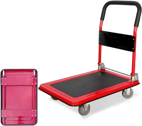 Carro plegable de plataforma para carga, rojo 90x60x84cm miniatura 1