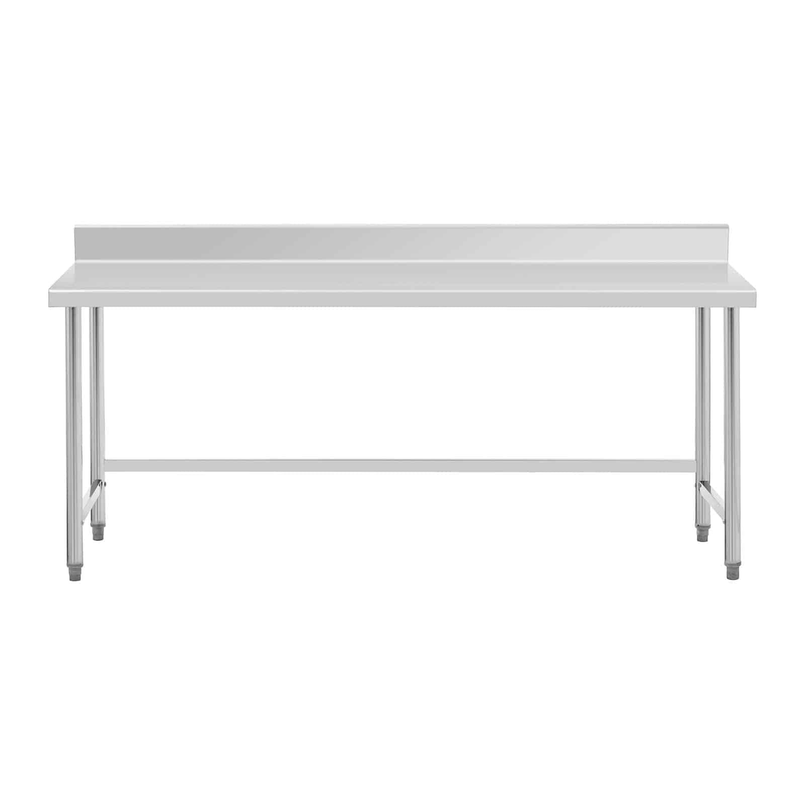 Royal Catering RCAT-200/70-SPS Edelstahltisch 200 x 70 cm Aufkantung 300 kg Tragkraft Arbeitstisch Edelstahl Gastro Tisch Arbeitstisch Küche