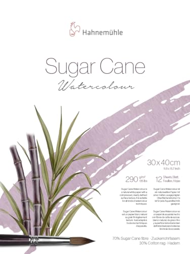 Hahnem&uuml;hle Sugar Cane Watercolor Block - 11.8 x 15.7 12 Sheets