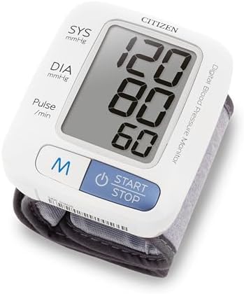 Citizen CH-650 Digitales Blutdruckmessgerät Handgelenk – Großes LCD-Display, 60 Speicher, Arrhythmie-Erkennung, WHO-Indikator, Manschette 13,5-21,5 cm, Vollautomatisch & Genau