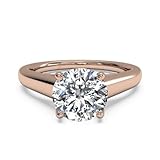 Marke – Forever Diamond Forever Diamond - 14K Rose Gold 14 Karat Rotgold Rundschliff  Hochfeines Weiß +/River (D) Diamant 