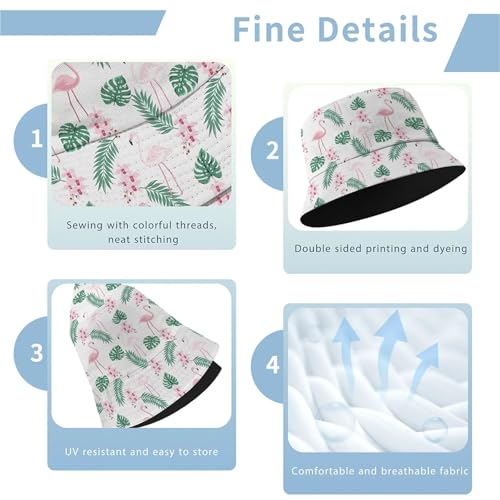 Image of Cool Bucket Hat Beach Sun Hat Beach Fishing Hat for Men Women Teens, Reversible Double-Side-Wear