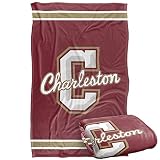 College of Charleston Cougars Blanket, 36"x58" Primary Logo Stripes, Silky Touch Super Soft Throw