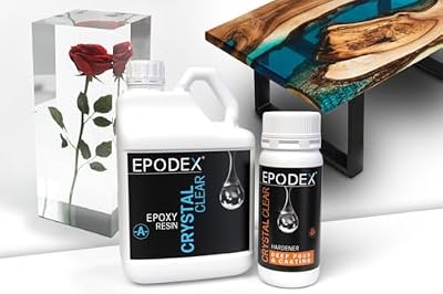 EPODEX® Deep Pour & Casting Epoxy Resin Kit Crystal-Clear & Colored, Solvent-& Bubble-Free, UV-Stabilized, Low Odor, Up To 12 Inch, River Table, Deep Cast Art & Craft, Live Edge, Wood 0.375-15 Gal 2:1