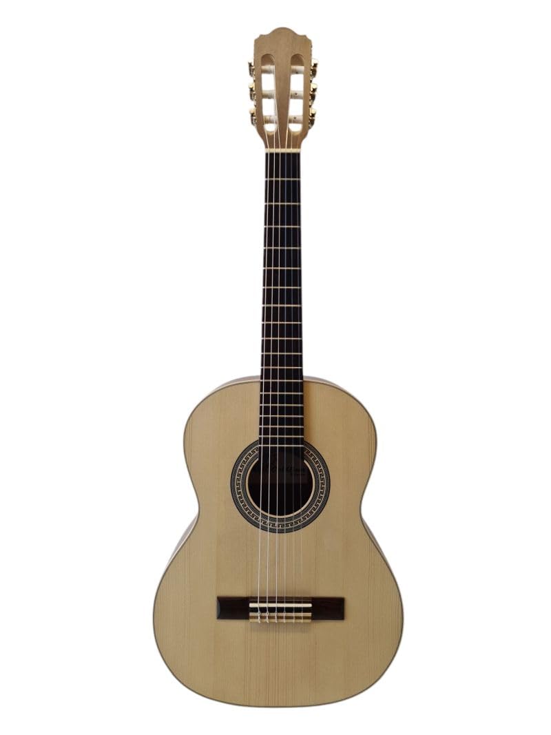 Konzertgitarre 3/4 vollmassiv Fichte Walnuss WoidBua SS300 Preamp Tuner inkl. Gigbag – Kindergitarre 9–11 Jahre – warme Klangfarbe – Fishman Elektronik – hochwertige Volksmusik-Gitarre