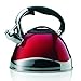 kela 11658, Bollitore a fischio, Adatto Anche a Piani a induzione, 3 l, Acciaio Inox, Varus, Rosso, Inossidabile