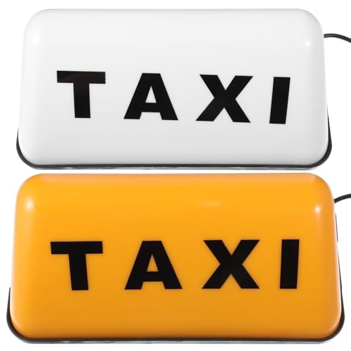 Señal retro para coche y taxi en rutas urbanas nocturnas