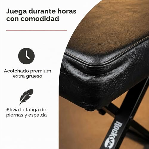 Miniatura 3 de Banco De Teclado Acolchado Ajustable De Rockjam Premium O Taburete De Piano Digital