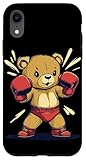 Tenue d'ours de sport pour les amateurs de nounours et de gants de boxe Coque pour iPhone XR