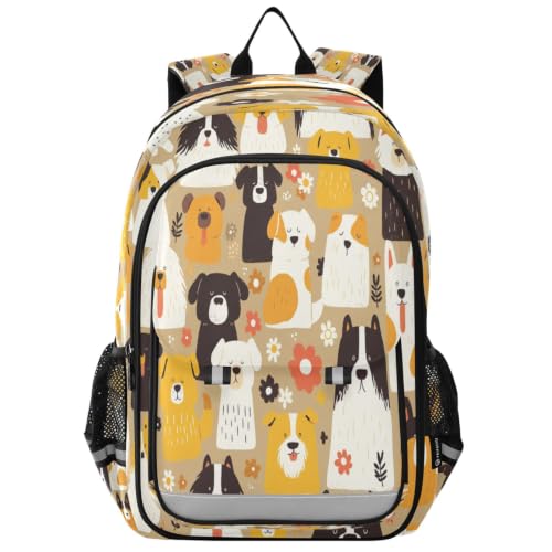 Sac à dos chiens mignons avec bretelles confortables et grand compartiment pour l'école