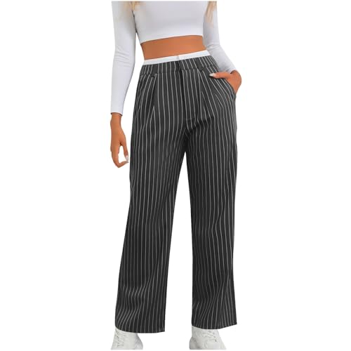 Wide Leg Pant for Women Vintage Striped Straight Palazzo Pants