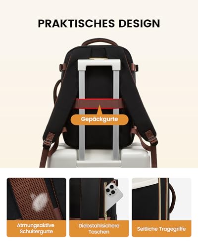 LOVEVOOK Ryanair Handgepäck 40x30x20, 24L Travel Handgepäck Rucksack für Damen und Herren, Ryanair Rucksack Mit Anti-Diebstahl Tasche, Reiserucksack Cabin Bag für Eurowings, Wizz Air