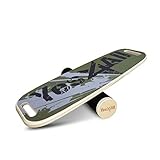 Yes4All Premium Surf Balance Board Trainer with Adjustable Stoppers - 3 Different Distance Options - Gray/Black