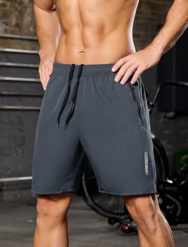 SILKWORLD Quick Dry Men's 2 in 1 Running Shorts with Zip Pocket 7" Workout Gym Athletic Shorts Lightweight Training Shorts2