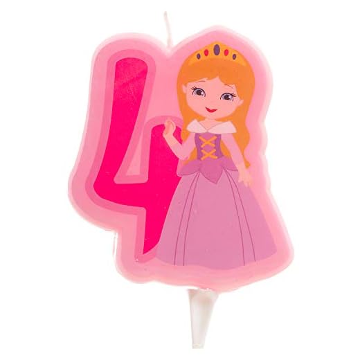 Dekora - Vela de Cumpleaños 2D de Princesa para Tartas Infantiles - Numero 4