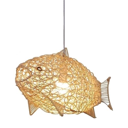 Suspension en rotin poisson abat-jour naturel anti-éblouissement bébé