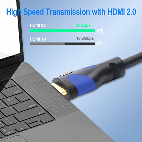 Postta Hdmi Cable(50 Feet Blue) Hdmi 2.0V Support 4K 2160P,1080P,3D,Audio Return And Ethernet - 1 Pack #TOP4