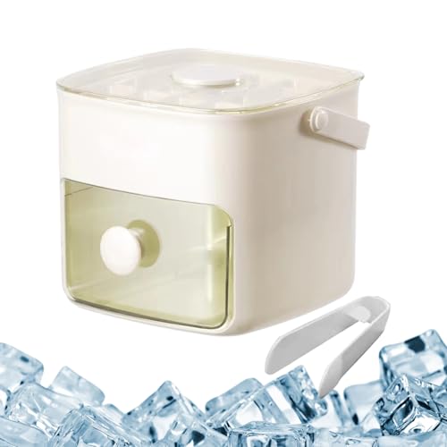 Bandeja de hielo con tapa y contenedor, máquina de hielo de fácil liberación, herramientas para hacer bebidas heladas para cócteles, vino, frutas, accesorios de cocina