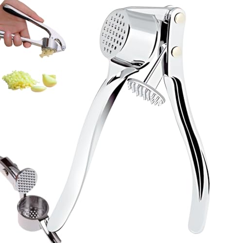 Espremedor Amassador Triturado de Alho Inox Manual Prático Durável Multifuncional