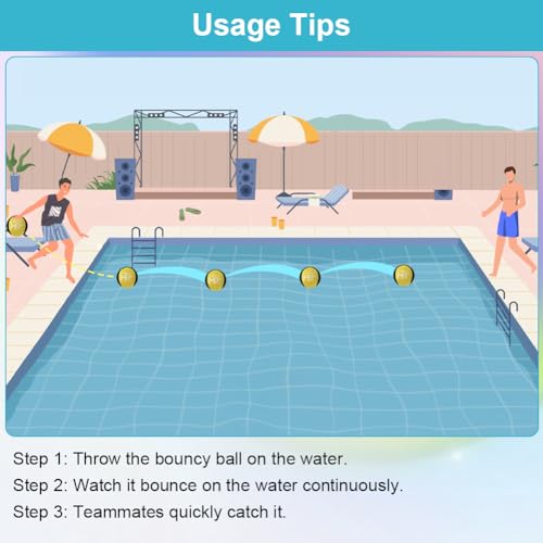 AMFUN 3 Stück Wasserball, Wasserhüpfball, Schnelltrocknender Lycra-Bezug Ball, Für Jugendliche und Erwachsene (Blau + Gelb + Grün)