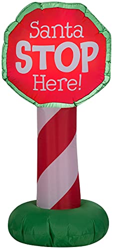 Gemmy 15291 Santa Stop Here Sign Christmas Inflatable 3.5 FT TALL