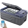VEVOR NL15, 12 Volt Car Refrigerator Fridge, 15 L Single Zone Portable Freezer, -4?-68? Adjustable Range, 12/24V DC and 100-240V AC Compressor Cooler for Outdoor, Camping, RV, Grey