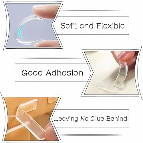 Image of Hian Transparent Silicone Anti-Slip Wall Protectors - Noise-Dampening Bumpers for Cabinet Doors & Furniture, Self-Adhesive Crash Pads for Surface Protection (Pack of 20)